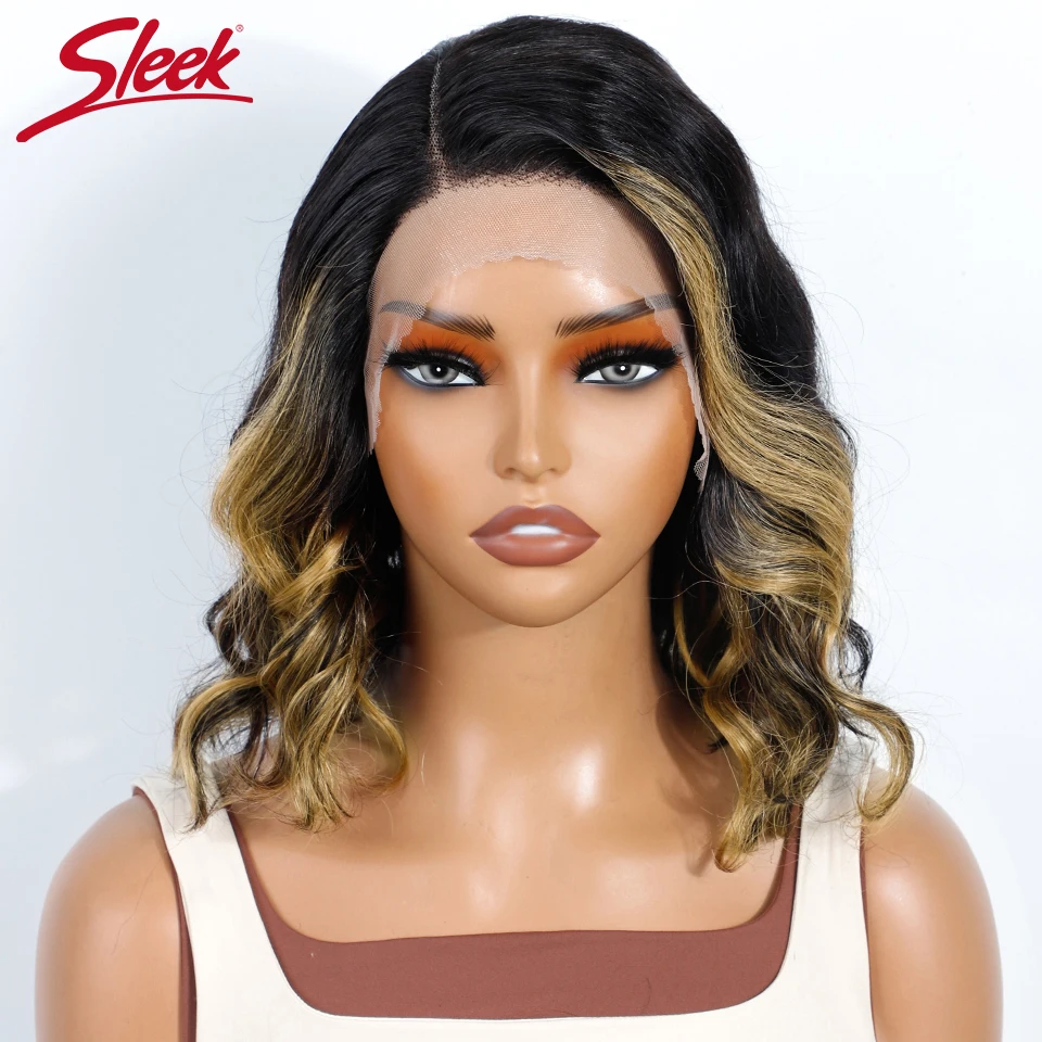 بيرو الجسم موجة 13*5*2 الجانب جزء الدانتيل الباروكة الأمامية قصيرة بوب باروكة من شعر طبيعي قبل قطعها FF27 شقراء 100% شعر الإنسان بوب شعر مستعار