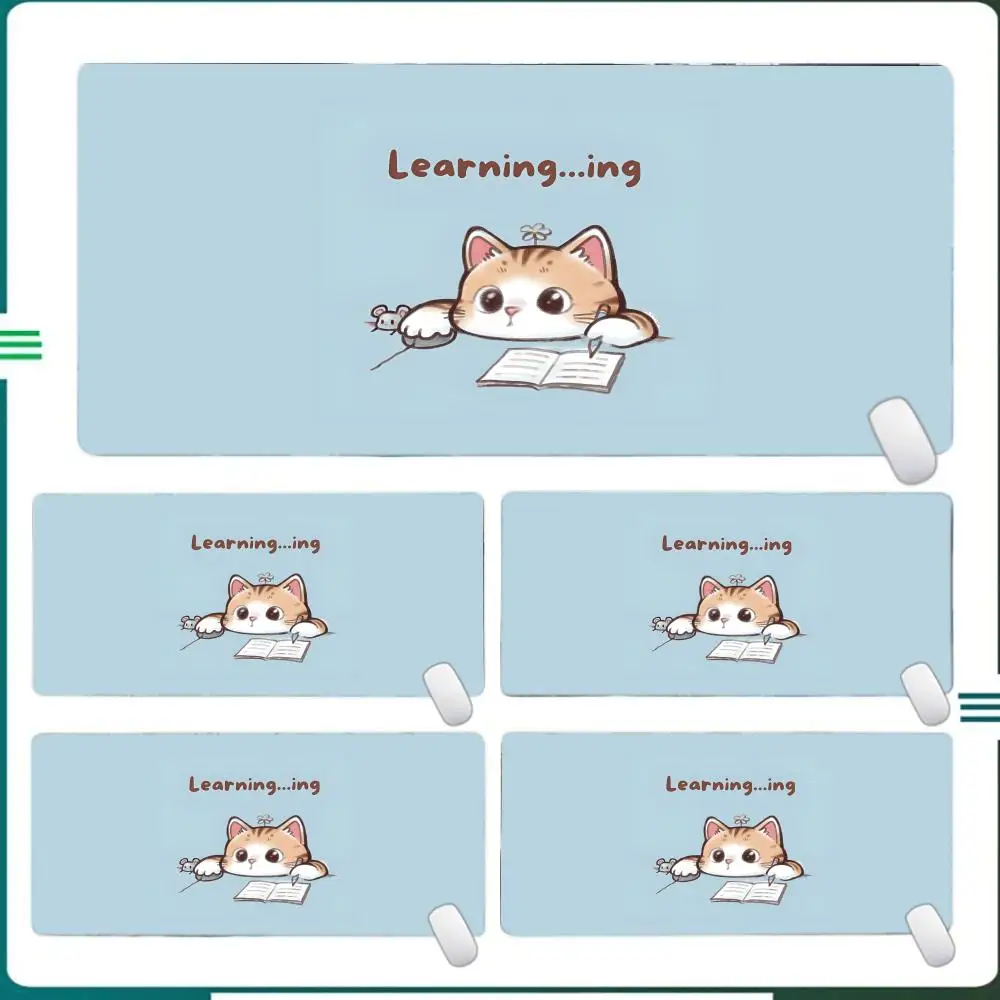 Fun cartoon cat Mouse Pad Large Anti-Slip Rubber Gaming MousePad Durable Table Pads Seam Edge Office Game Keyboard Long Desk Mat