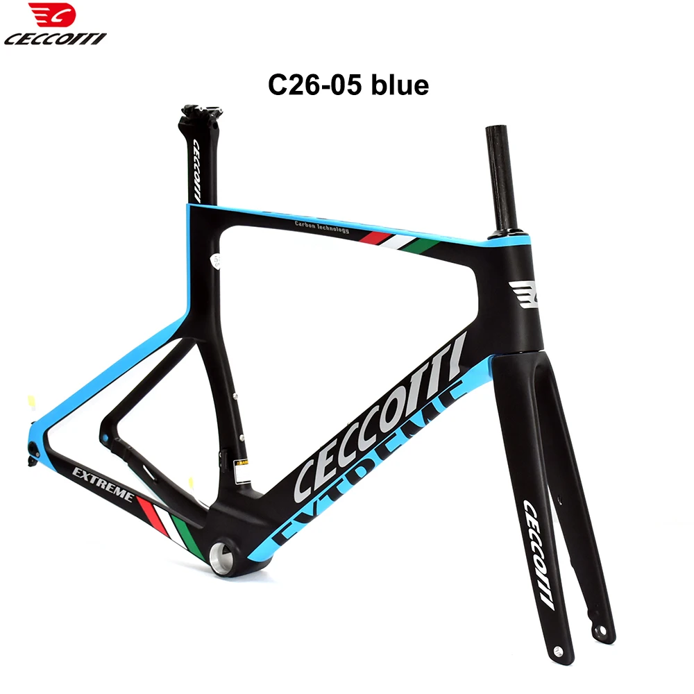 

CECCOTTI Full Inner Cable Carbon Road Bike Frame With Full Hidden Wiring Integrate Handlebar Disc Brake Bicycle Frameset