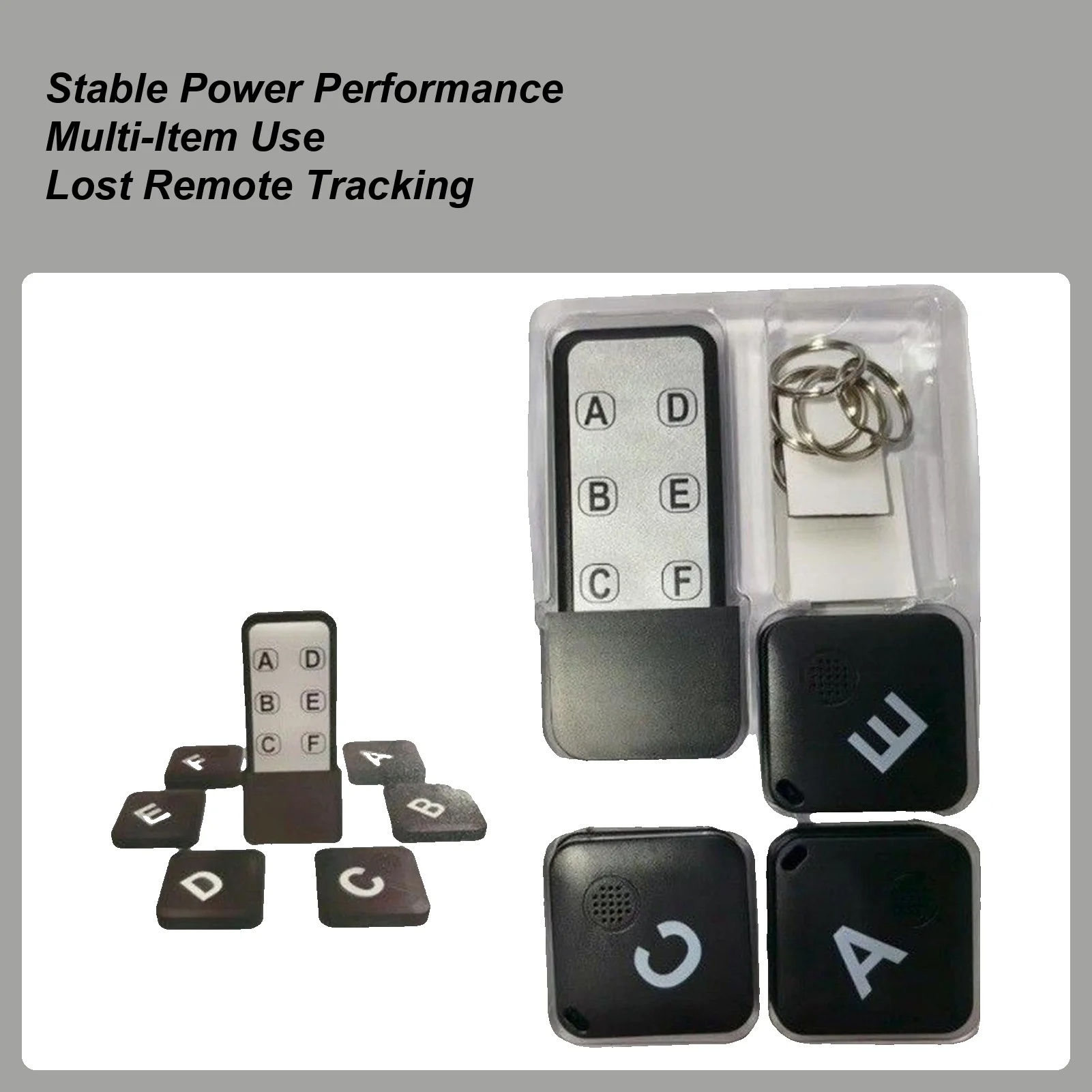 

Локатор ключей со звуком до трекера 90 дБ, диапазон 131 футов, беспроводной дистанционный локатор с передатчиком и 6 приемниками для