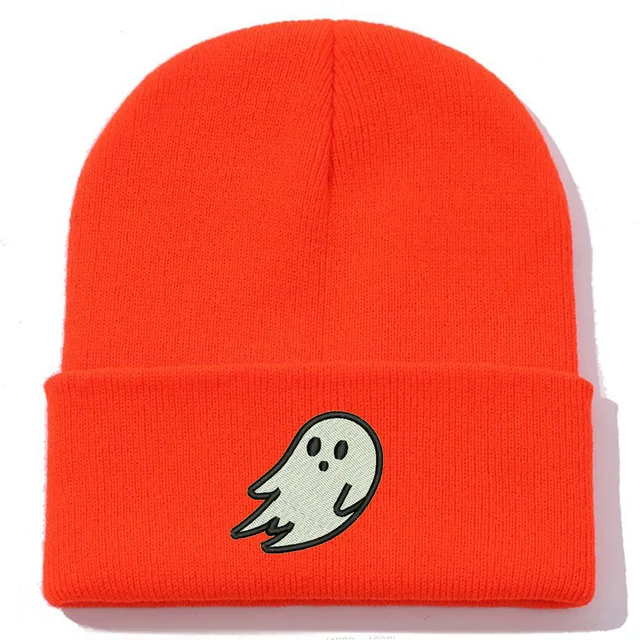Zima Jesień Unisex Użytkownik Duchy Krzywe przez wiatr Haft Akrylowe czapki Czaszka Kapelusz dla mężczyzn Kobiety Keepwarm Cold Caps W246