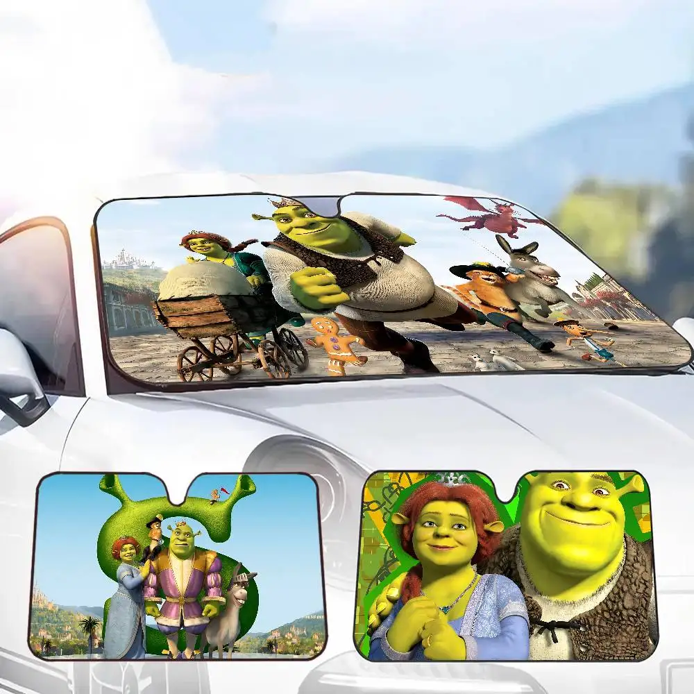 Klassischer Animationsfilm S-ShrekS Auto-Sonnenschutz, beheizter Windschutzscheiben-Sonnenschutz, Auto-Fenster-Windschutzscheibenabdeckung, Sonnenschutz für Autos