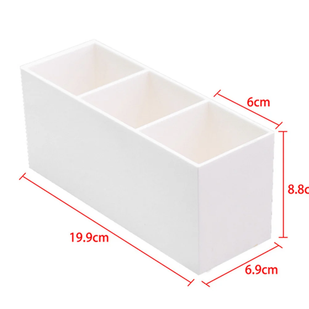 Make-up Lagerung Box 3-Gitter Desktop Halter Für Lippenstift Mascara Nagellack Schmuck Organizer Weiß Kunststoff Rack Augenbraue