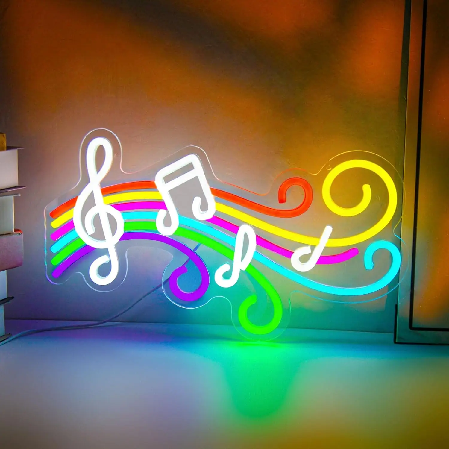 

Музыкальная неоновая вывеска с USB-подсветкой для спальни, музыкальной студии, класса, концерта, вечеринки, домашнего декора, персонализированный подарок