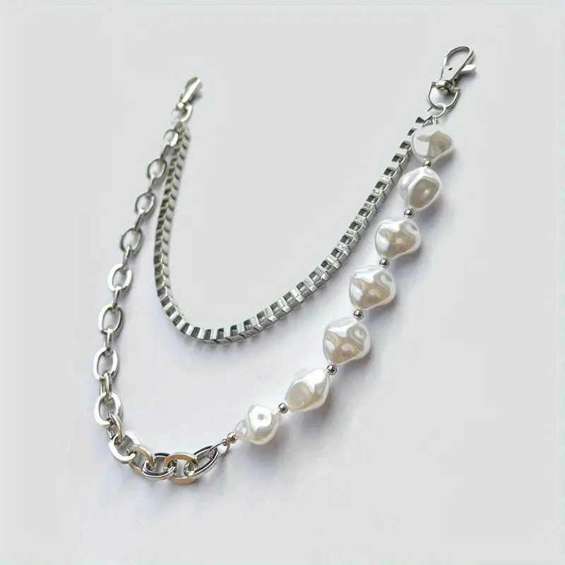 Модная жемчужная цепочка на бедрах для потертых брюк, акцент джинсов в стиле хип-хоп, модные аксессуары для одежды, подарки