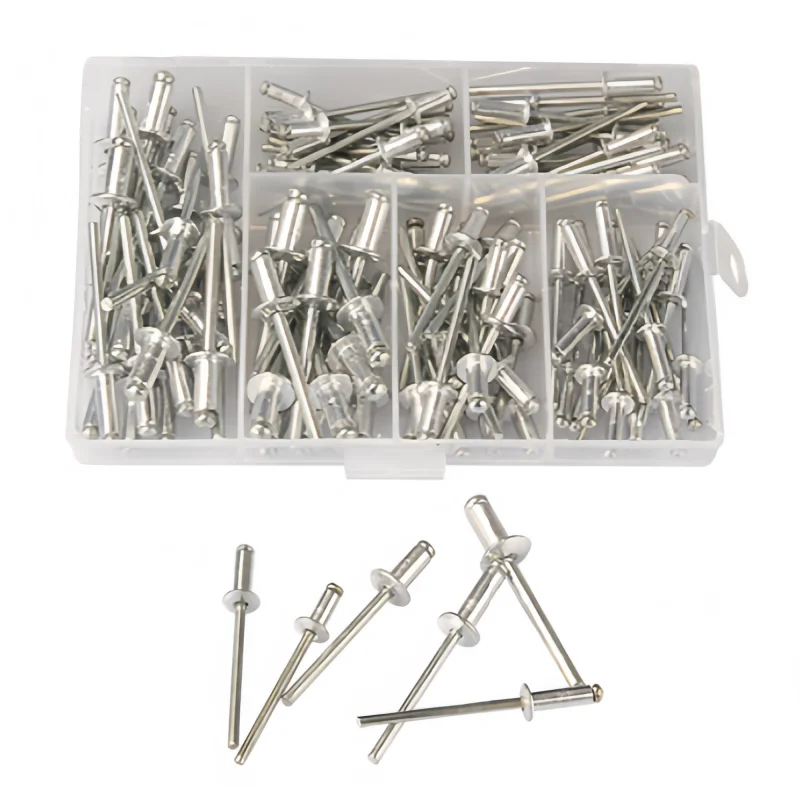 120pcs Blind Rivets Assorted Kit M3.2 M4 Aluminum Dome Head Pop Rivets for Furniture Metal and DIY Home Repair