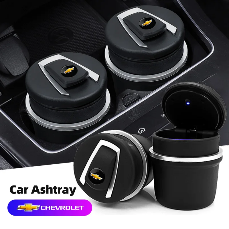 Cinzeiro de carro com luz led, portátil, destacável, copo de fuligem para chevrolet cruze faísca captiva suburbana camaro malibu silverado