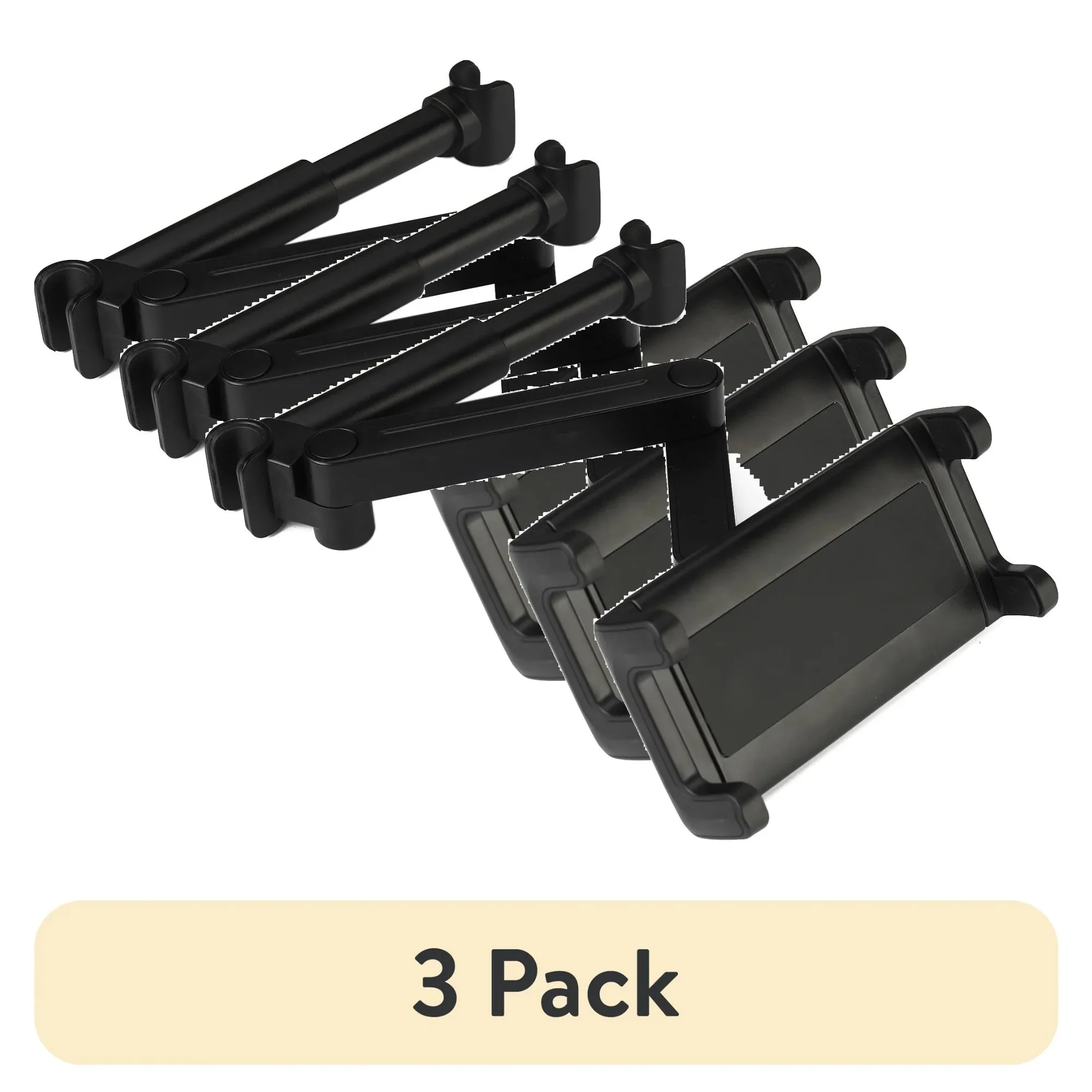 

(3 pack) Tablet & Phone Holder, Headrest Mount, Black, Interior Accessories, Universal