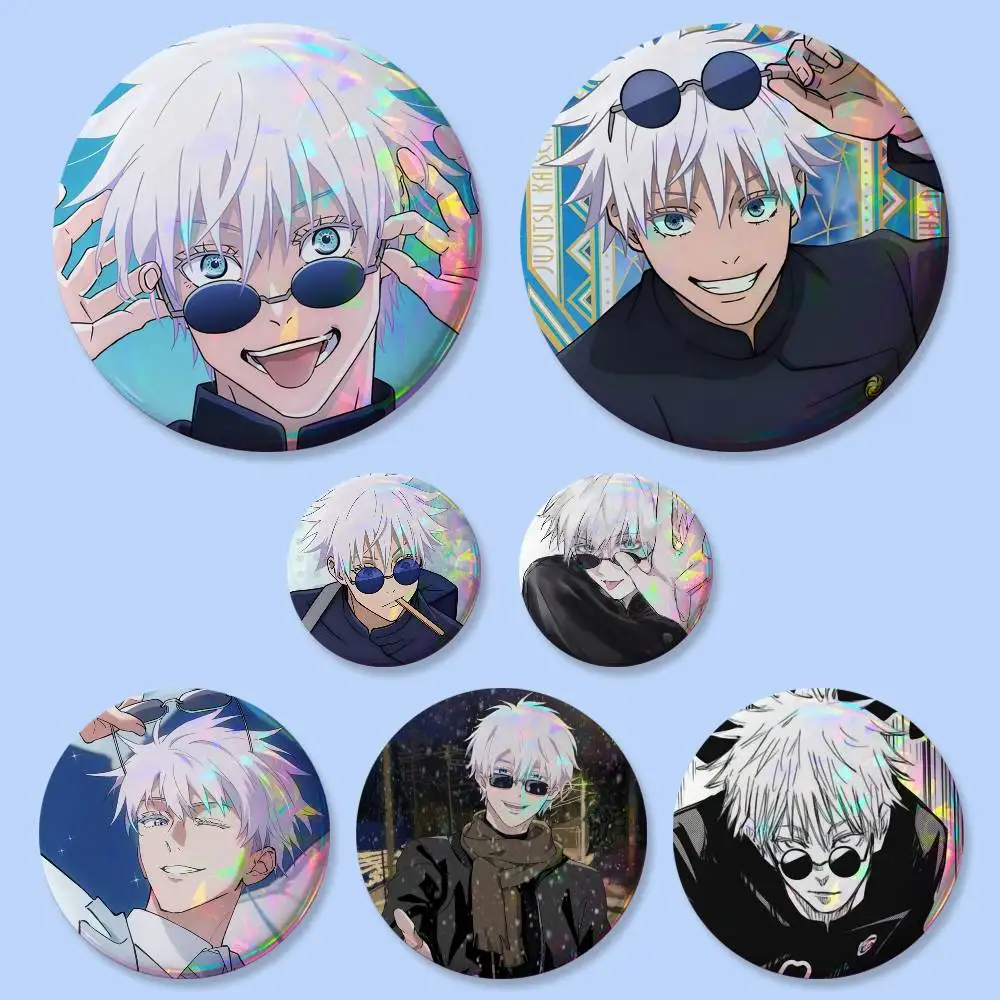 1pc Manga Character Satoru Gojo Badges Button Round Creative Pin Brooch Badge Bag Decor Accessories Fans Collect Friends Gifts