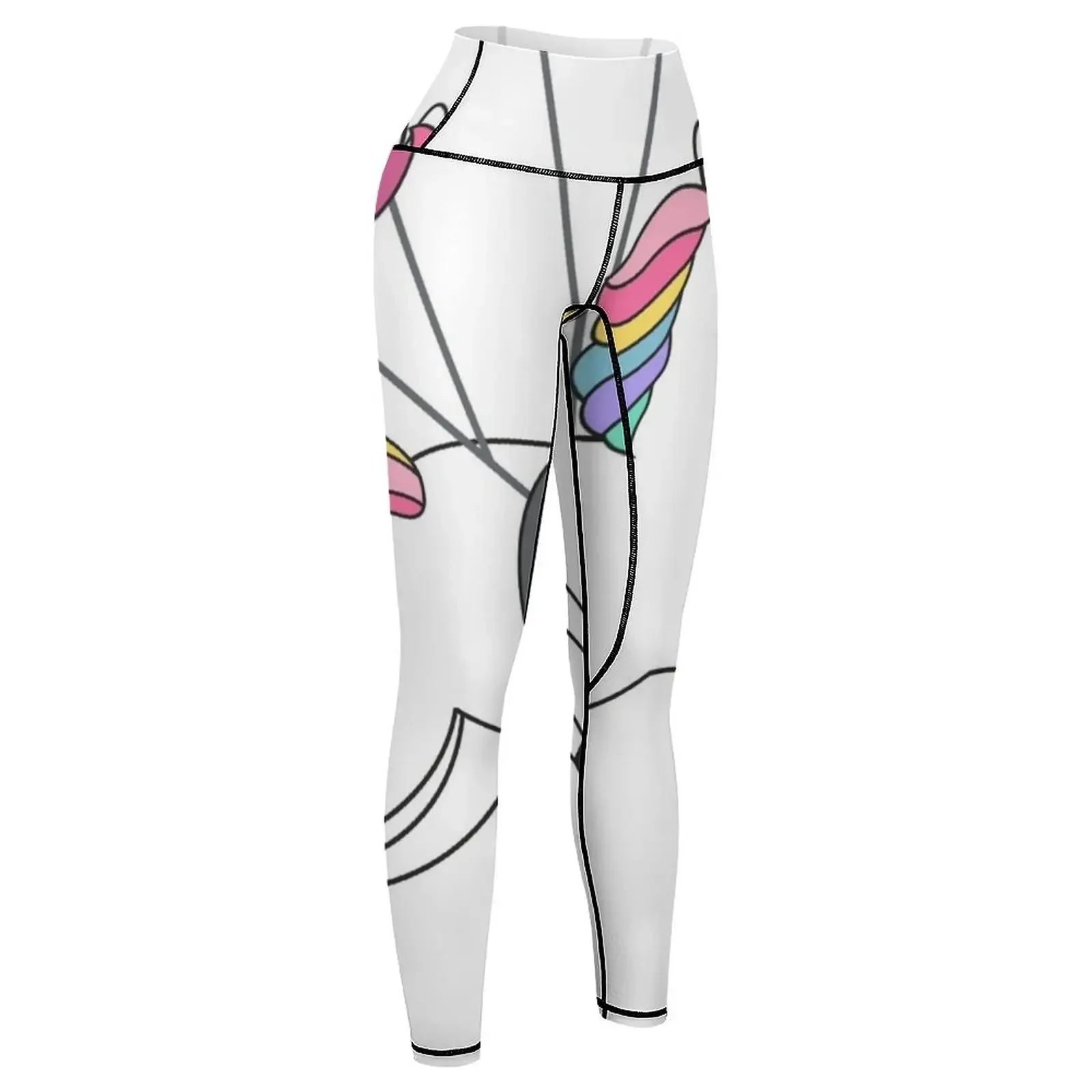 Unicorn on paraglider Leggings for fitness sporty woman push up Sweatpants gym sportswear woman Womens Leggings