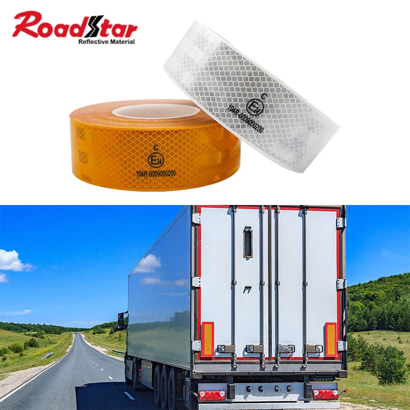 Roadstar-cinta reflectante prismática para seguridad vial, cinta sellada de advertencia ECE 104R, para ingeniería de PC