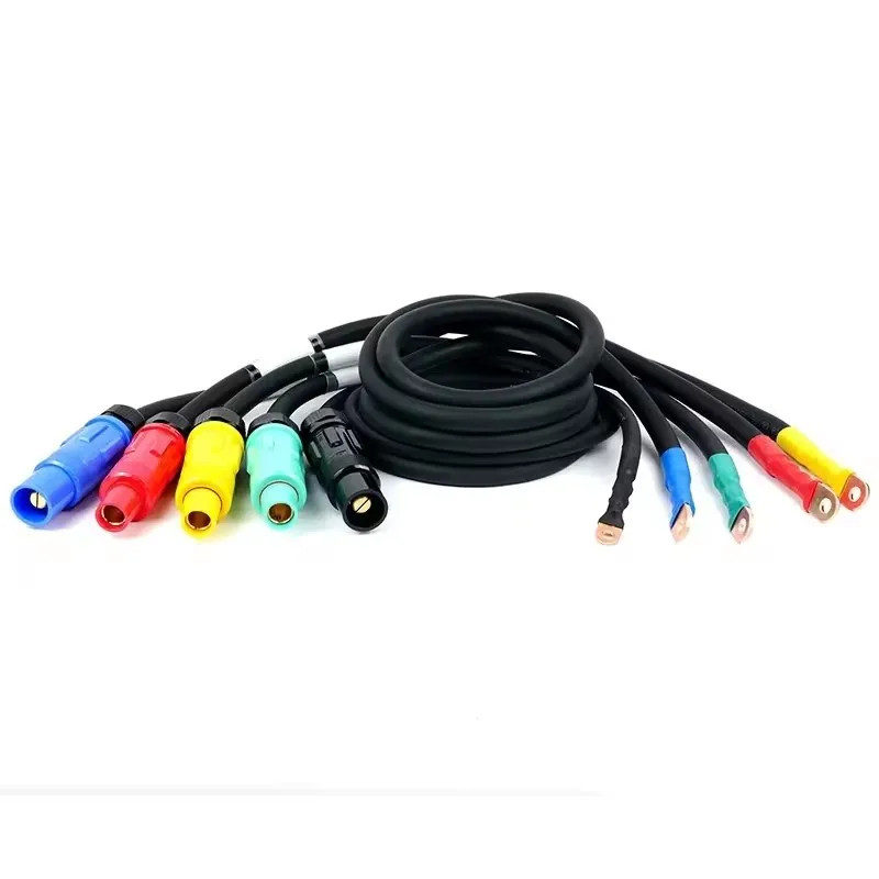 1Set 1 Core Stage Power Main Cable 400A Waterproof Rhino Plug To Bare Copper Ring Terminal For Stage Power Distribution