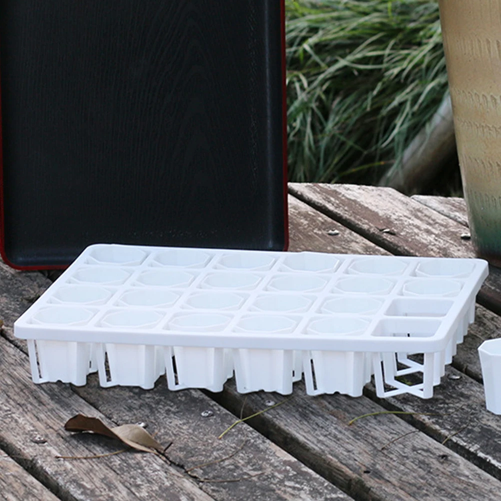 

3pcs Nursery Tray Racks for Succulents 24 Holes Plant Growing Boxes Sturdy Lightweight Flower Pot Stand Planter Brackets