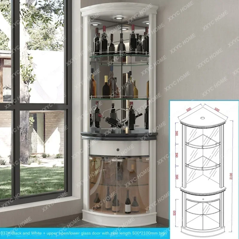 Light luxury wine cabinet modern triangle  living room corner  corner paint storage