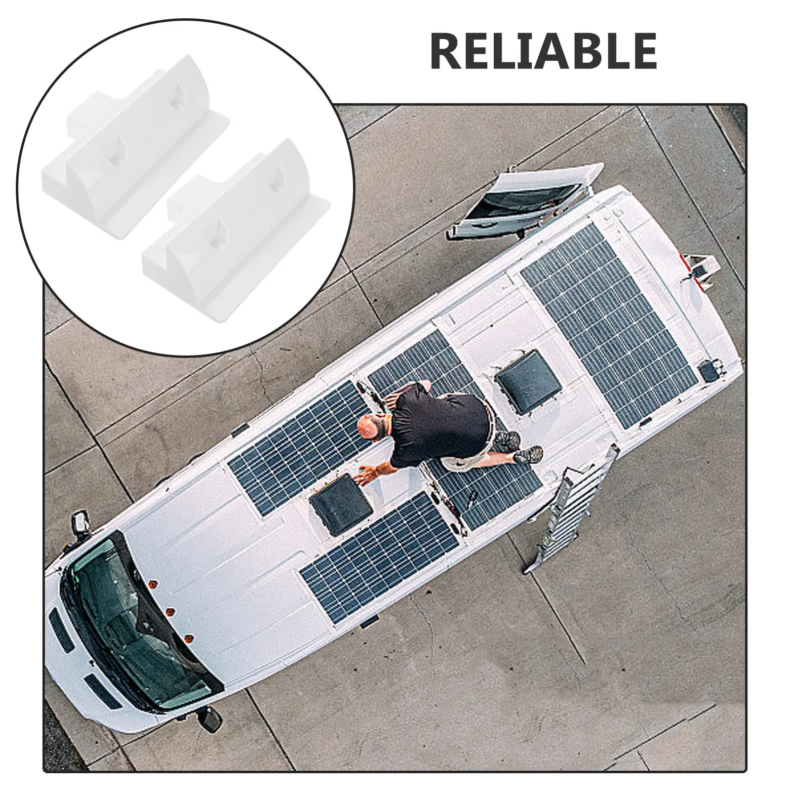 2Pcs Solar Panel Brackets ABS Heavy-Duty Rv Solar Panel Mounting Kit for Yachts Boats Mobile Homes Weatherproof Secure