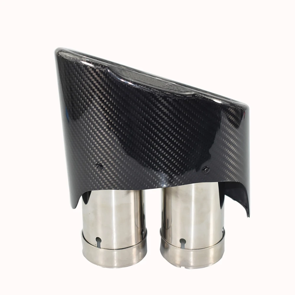 Dual Carbon Fiber Exhaust Tip 1 Pair High Performance  Exhaust Tip for AUDI RS5 RS4 RS6 Car Modification Muffler Pipe