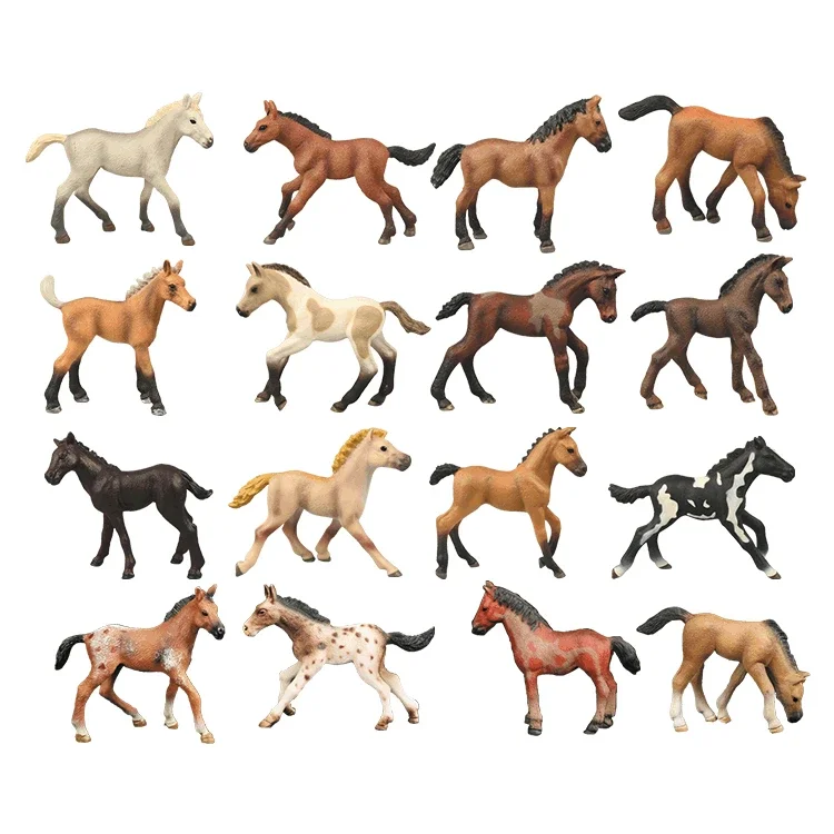 Solid Simulation Horse Model Toy Quarter Horse White Foal Scene Accessories Children's Early Education Toy