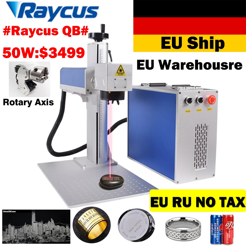 

EU Ship 50W Fiber Laser Raycus QB Fiber Laser Engraver for Metal Marking Fiber Machine with Rotary Axis 30W 50W 1064nm 200x200mm