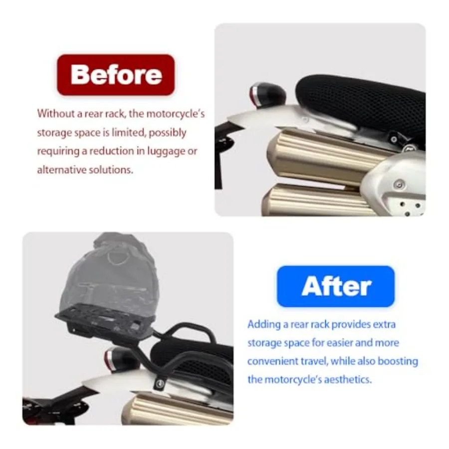 Rear Rack Compatible with Scrambler 1200 X 20242025 Scrambler 1200 XC 20192023 Scrambler 1200 XE Luggage Rack Motorcycle Rear C