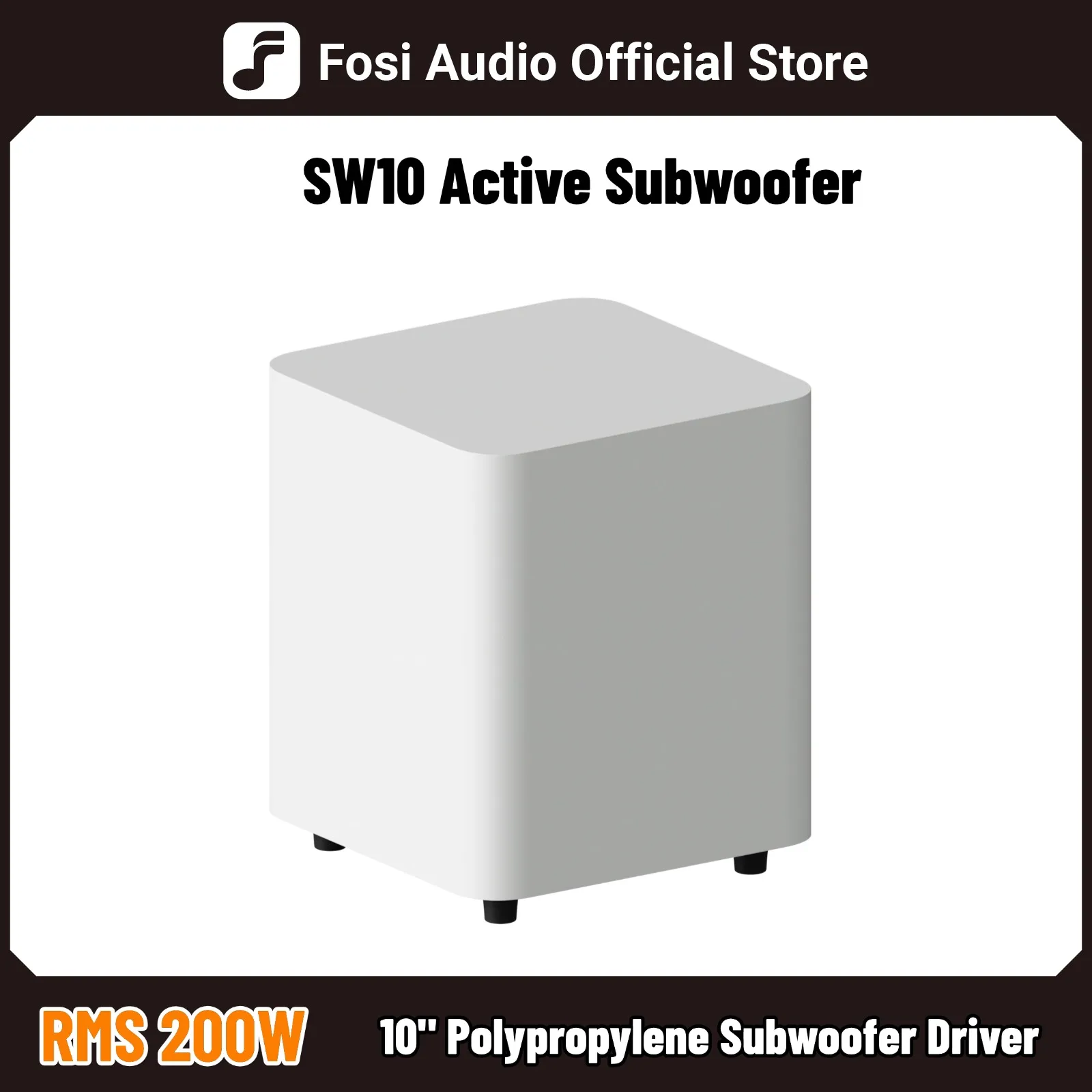 Fosi Audio SW10 Active Subwoofer HiFi 500W Peak Power Subwoofer 10-inch Driver Home Theater Audio Speaker