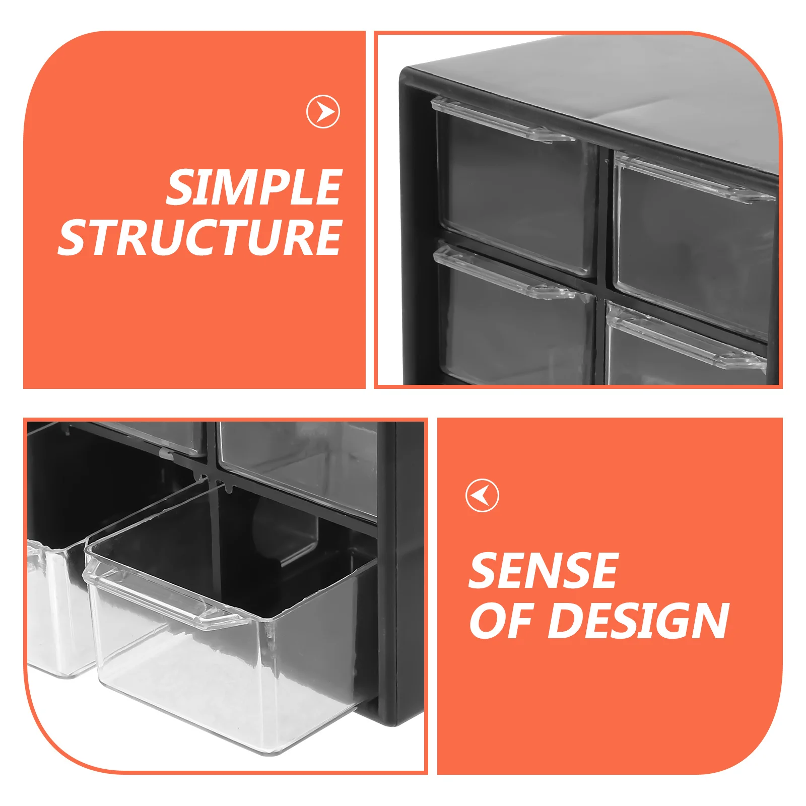 Desk Organizer With Drawers Desktop Storage Box For Makeup Stationery Sundries Multi Compartment Tabletop Organizer