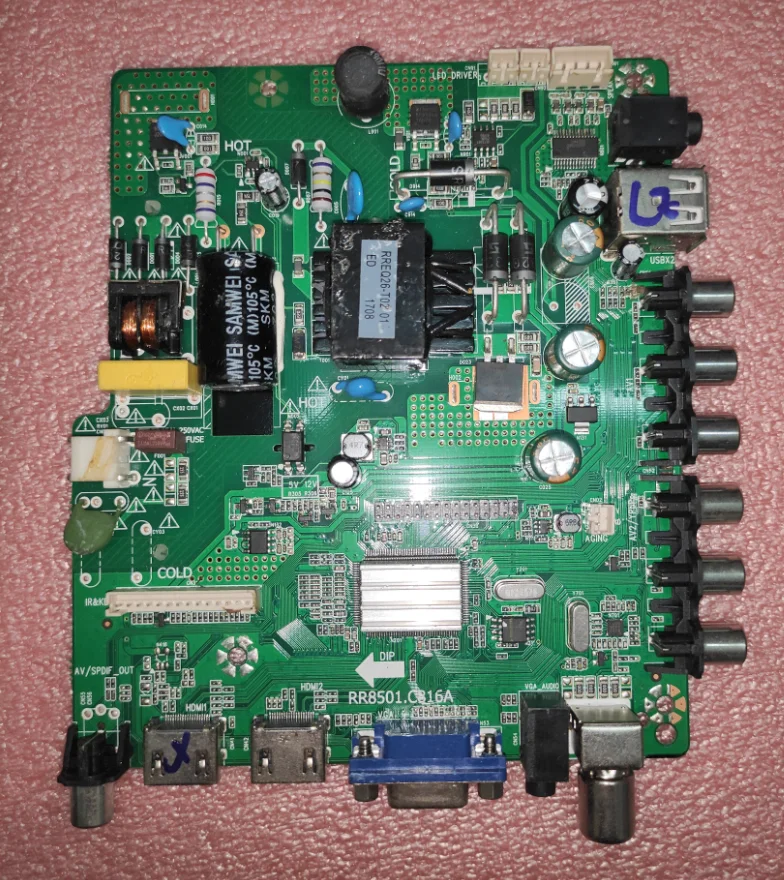 

RR8501.C816A Three in one TV motherboard tested 1366x768 45-63v 350ma 48w