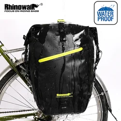 Rhinowalk Waterproof Bike Bag Pannier Bag 20-23L Large Capacity MTB Cycling Trunk Bag Bike Rear Rack Tail Bag Back Seat Side Bag