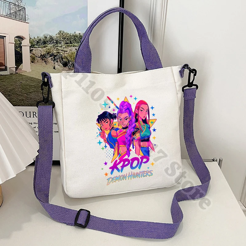 KPop شيطان الصيادين فتاة لطيف حقيبة كروسبودي الكرتون قماش حمل الاطفال أنيمي المطبوعة حقائب اليد اكسسوارات كيس التخزين الهدايا 2025 #6