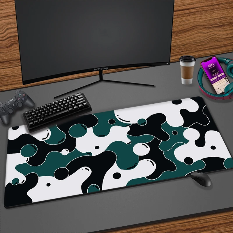 Imagem -02 - Azul Roxo Arte Mouse Pad Computador Gamer Gaming Mousepad Xxl Tapete do Mouse Teclado Mesa Tapete Mausepad Computador Portátil Faça Você Mesmo Almofada