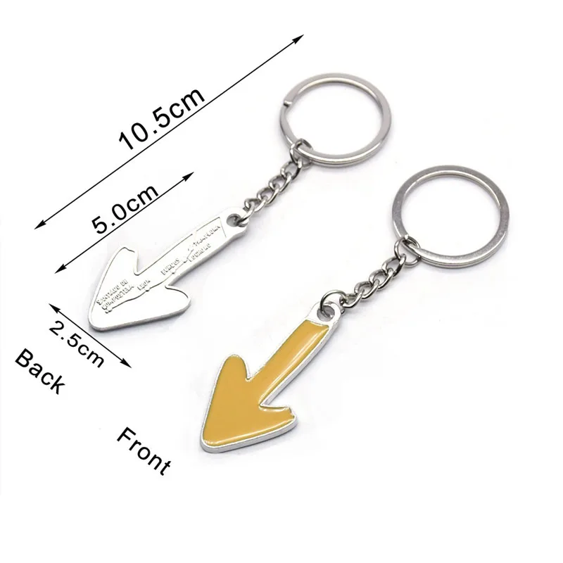 Metal Yellow Arrow Key Chains Religious Church Gifts