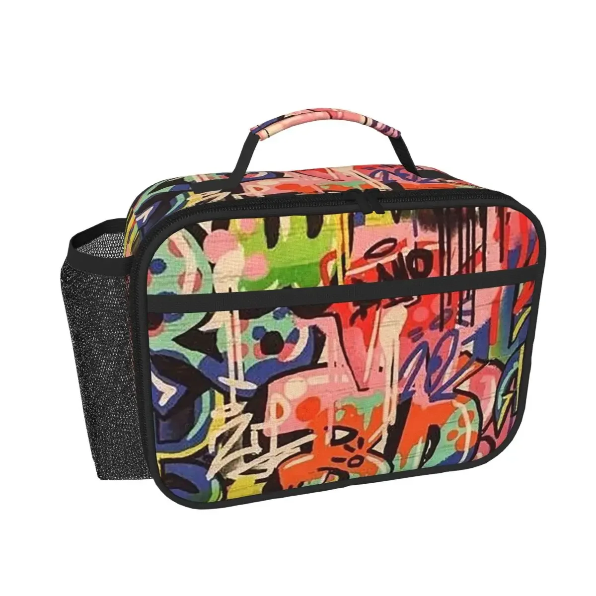 Urban Pattern Hip Hop Graffiti Street Art Insulated Lunch Bag for Women Kids Portable Food Boxes Thermal Lunch Box Tote