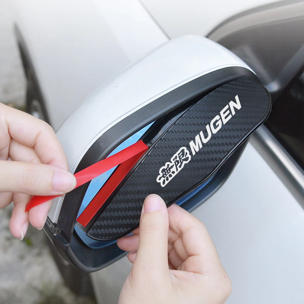 For Honda Civic Fk8 Fk2 Fk7 TypeR Accord Crv Fit Mugen Soft Rubber Rearview Mirror Rain Eyebrow Auto Styling Accessories