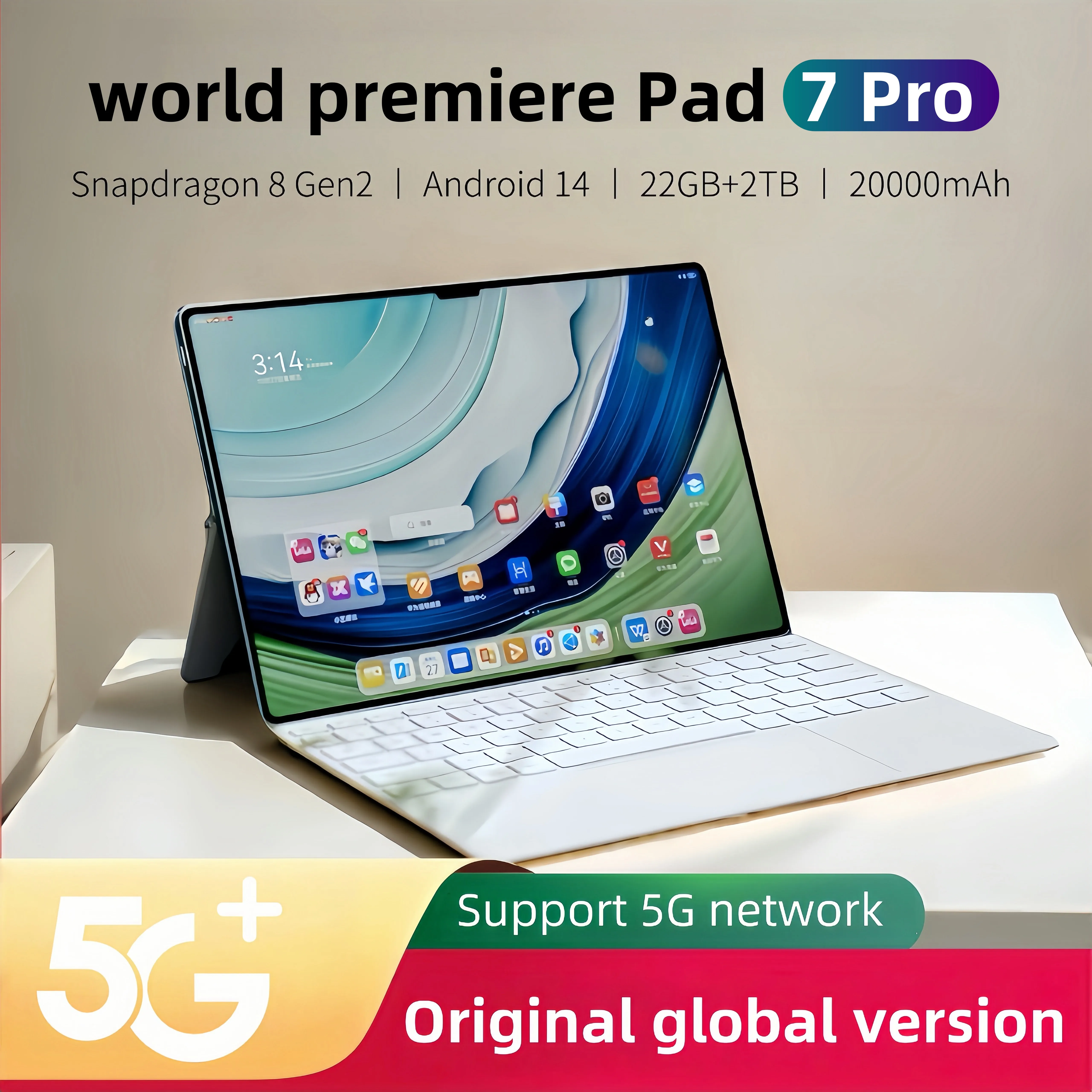yZ[z2025 Pad 7 Pro O[o 11C`^ubg Android 14 16GB 1TB Snapdragon 8 Gen2 4K HD 5G WIFI Bluetooth WPS 20000mAh ^ubg PC