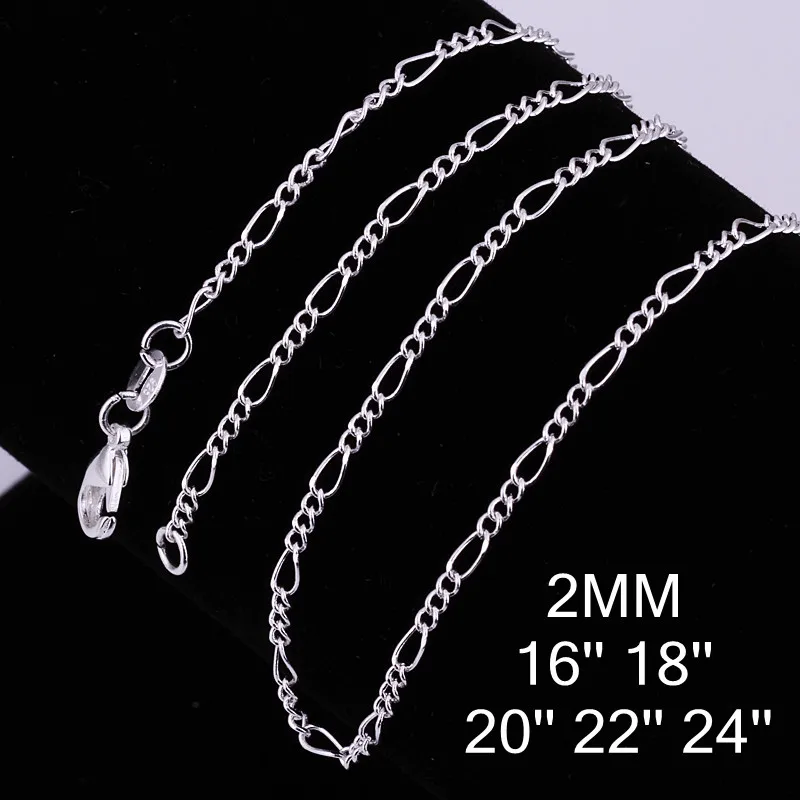 Andara 925 Sterling Silver 2MM Chain Necklace 16-30 Inch for Man Women Fashion Jewelry High End Necklace