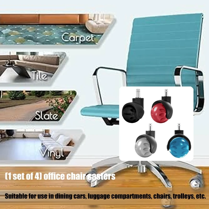  Office Computer Chair Wheel 360 Degree Swivels Rollers Heavy Duty Swivels Castor
