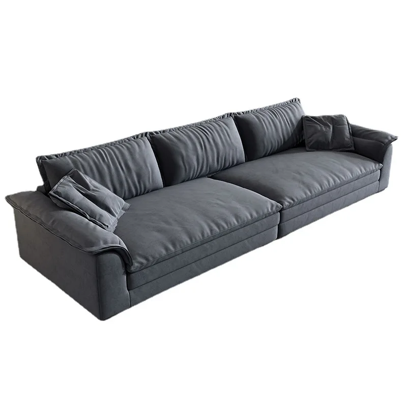 Minimalist fabric sofa, three-person matte cloth