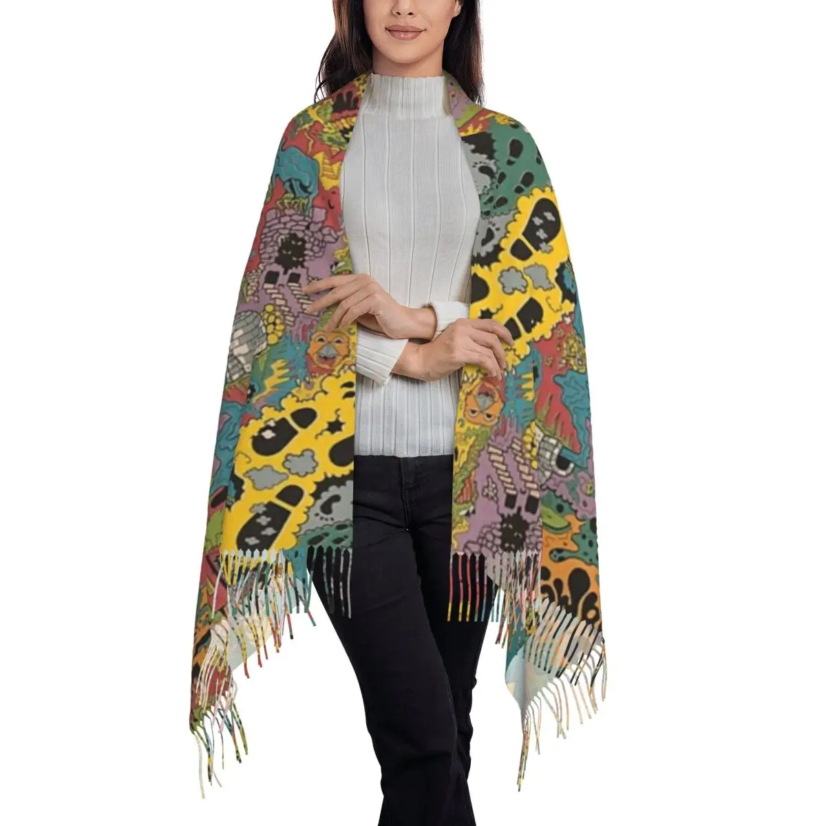 King Gizzard And The Lizard Wizard - Oddments Scarf Tassel Scarves Women Soft Warm Shawls and Wraps Large Fall Winter Shawl Wrap