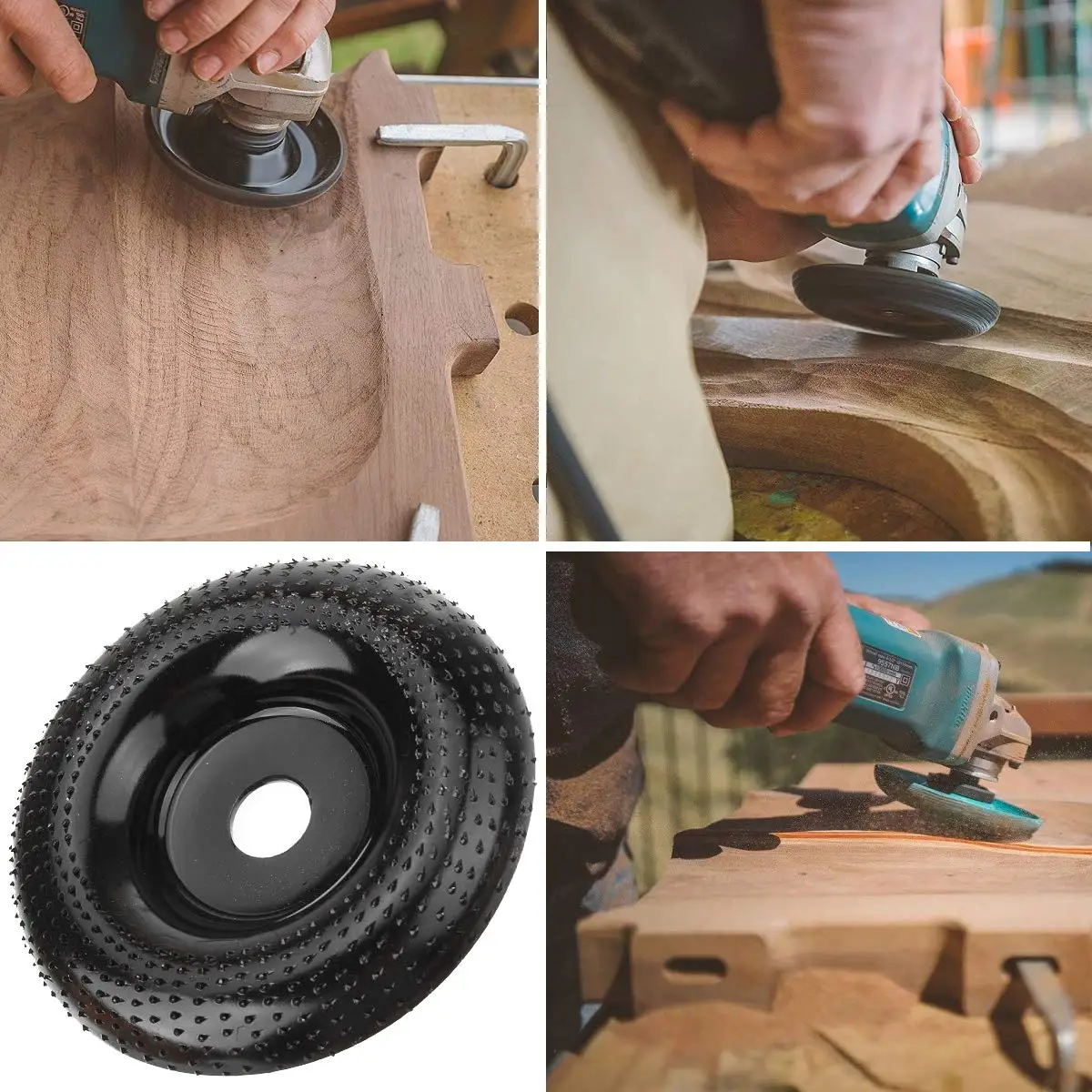 2pcs Angle Grinding Wheel Abrasive Disc 6 Teeth Wood Carving Disc Woodworking Shaping Polishing Carving Disc for Angle Grinder