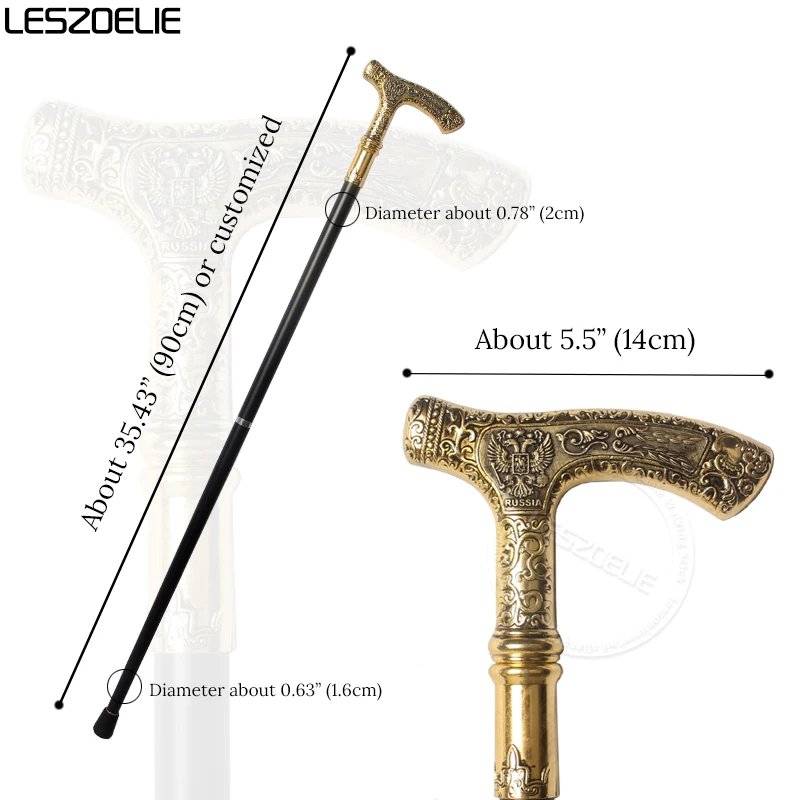 ไม้เท้าหรูหราลายอินทรีสองหัวสไตล์รัสเซีย 3 แบบ สำหรับผู้ชายและผู้หญิง  ไม้เท้าวินเทจสุดหรู  ไม้เท้าแฟชั่นตกแต่ง