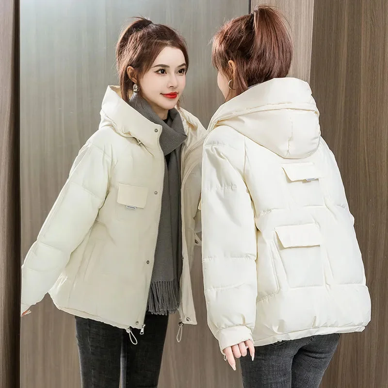 Autumn Winter Women Cotton Coat Korean Loose Cotton Padded Jacket Female Short Warm Thicken Parkas Coat 2024 New Women Outwear