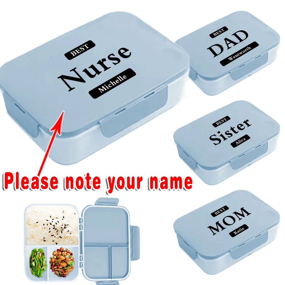 

Customized Name Portable Bento Case with Lid Leakproof Lunch Holder Travel Breakfast DIY Storage Container Organizer Meal Prep