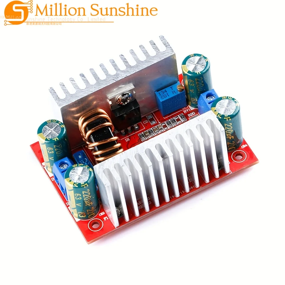 400W 15A DC-DC Boost Converter Step Up Module 8.5-50V to 10-60V Adjustable Voltage & Current, Constant Current Power Supply