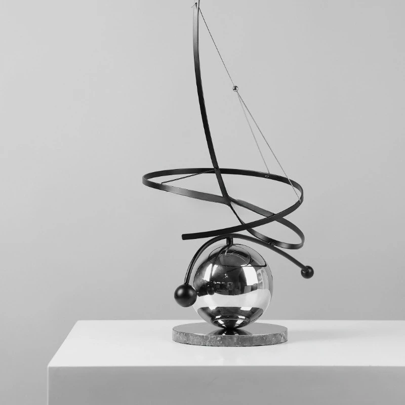Creative Star Orbit Stainless Steel Art Decor - Wine Cabinet Ornament, Modern Shelf Decoration, Celestial Sphere Sculpture