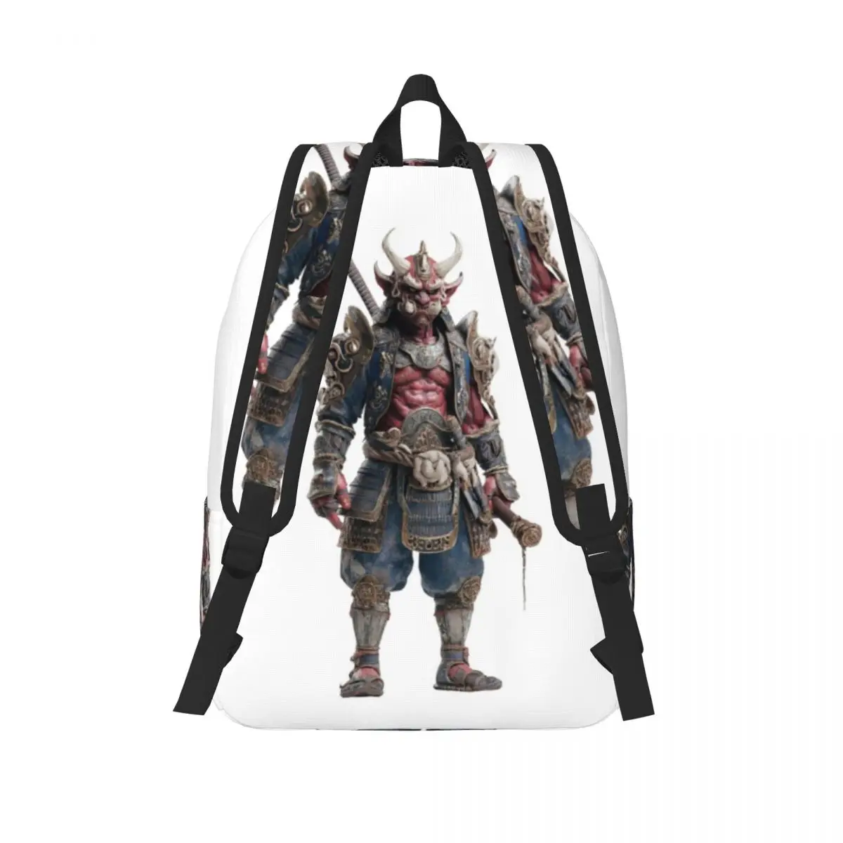 Akioni The Crimson Samurai Demon Student Backpack School Bag Hiking Travel Daypack for Men Women Fashion Bookbag Shoulder Bags
