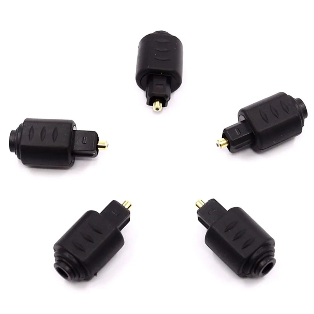 Convertidor de fibra óptica altavoz amplificador de Audio DVD TOSLINK adaptador convertidor de fibra óptica Mini3.5 a Toslink macho
