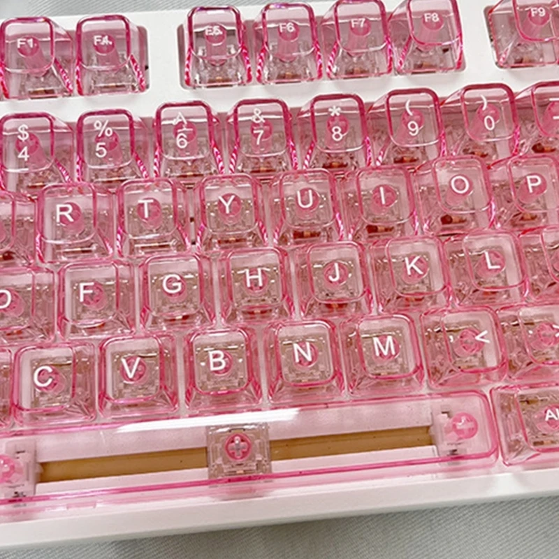 115PCS Ergonomic Keycaps, Clear with Backlit for Mechanical Keyboard Keycap