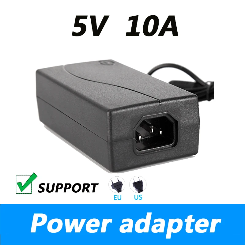 

5V 10A Power Supply AC/DC Adapter 100-240V 50W Transformer for WS2812B WS2813 WS2811 W2813 SK6812 LED Strip Pixel String Light