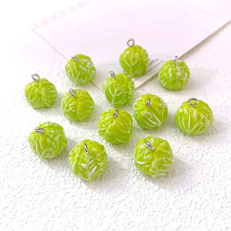 10Pcs Simulated Cabbage Vegetable Resin Charms Kawaii Crafts Earrings Necklace Small Pendant Accessories Jewelry Making Supplies