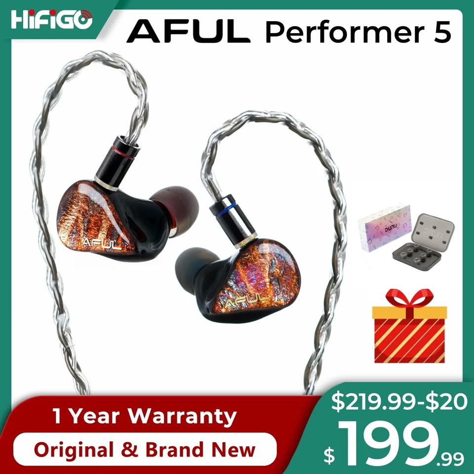 AFUL PERFORMERS 5 有線イヤフォン HiFiGO AFUL Performer 5 / Performer5 1DD+4BA インイヤーモニター
