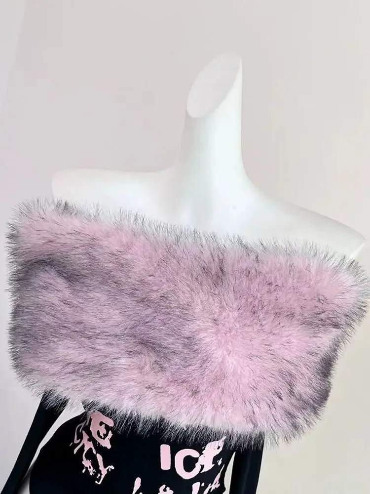 Sweet Vintage Harajuku Fur Collar Patchwork Top Y2k Women Autumn Off-shoulder Slim Shirt Long Sleeve Tshirt Aesthetic Streetwear - Image 3